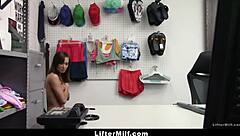 The mall officer performs a strip search