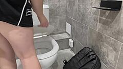 i'm riding a fat dildo in a public toilet, feeling the fetish vibe