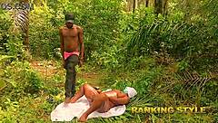 Passionate sex in the forest by the lovers