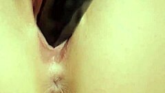 zoey monroe teases with big black dildo in lingerie shaved blonde scene