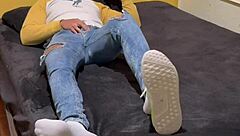 Mexican Solo Voyeur In Bedroom With Handjob And Toys