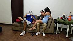 Three of us dance, two guys cum in mouth