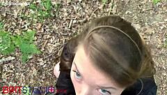 A girl made blowjob in public for a hot guy