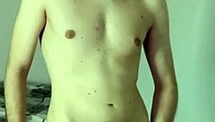 Amateur masturbates and cums on webcam in bedroom