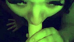 Slut Sucks Dildo with Big Tits!