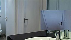 Milf Slut in Lingerie Gets Rough Threesome Blowjob