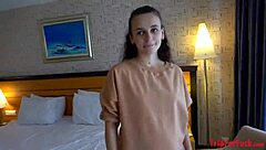 Pregnant Russian brunette gets creampied by another man
