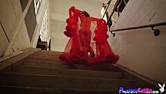 I introduce my flexible body as a skinny redhead dancer.