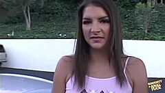 Pervy Brunette Flashes Titties Before Tushy Gets Plowed