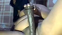 dildo plays in my wet shaved pussy