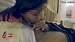 Cheating wife welcomes her husband's boss in hotel room