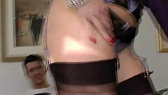 A hot British mature in sexy lingerie got fingered with passion