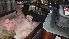 Naked and Masturbating in Front of City at Night!