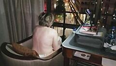 Masturbating in the nude right in the city at night