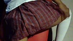 Young woman in school uniform gets fucked in car
