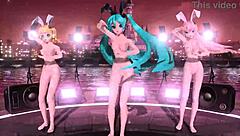 Nude Miku, Rin, Luka in bunny suits, trending now