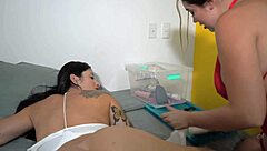 Two beautiful Latinas playing with their huge asses - part 1