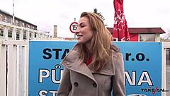 Blond Secretary Fucks Stranger Outdoors