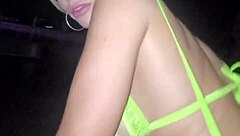 A pretty cool chick sucks and fucks with a young man on the roof