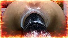A gluttonous girl was penetrated by a wild monster