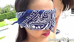 Girl Rubs Pussy With Nice Tits!