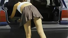 Shy French girl easily seduced by older colleague at work