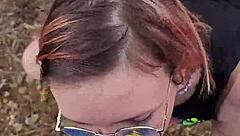 petite outdoor blowjob
