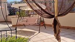 Public masturbation and cumming on the balcony is not appropriate
