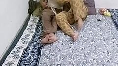 Indians from village making love at home with babe