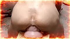 A gluttonous girl was penetrated by a wild monster