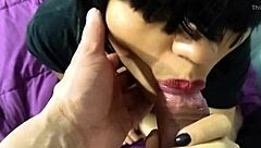 Teen Gives Sloppy Blowjob with Cum Facial!