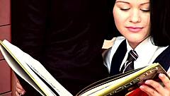 Two schoolgirls in a lesbian fuck at school