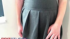 british teen 18+ sucks cock in a polo shirt