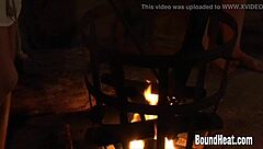 mistress says, train and punish these lesbian slaves with the whip in the garage