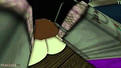 woman sees saleswoman riding bbc in store, joins for groping and fucking