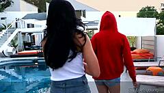 Weird chick Chloe Foster making out with Adriana Chechik on Webyoung