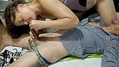 French Amateur In Satin Lingerie