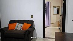 The cuckold took a shower while his wife cheated with his brother on the couch