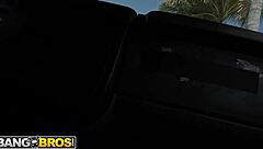 dirtydanii feels the passion sucking johnny's monster cock bigger before doggystyle pounding on bang bus