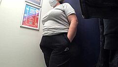 Curvy milf reveals big ass in satin panties