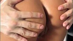 A sexy black girl with a big ass gets fucked during a sensual massage