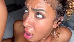 An ebony hooker gets fucked hard by her client in a hotel room