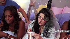 Slumber party fun with cute teens