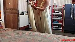 Madam entices her husband with a seductive saree