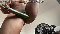 Masturbating with cucumber in ex's room, outdoor latina in lingerie