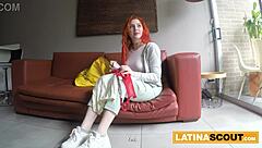 Hot colombian redhead stripped and bent over?