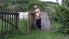Old pervert got sex with a skinny teen girl, licking and toying her pussy