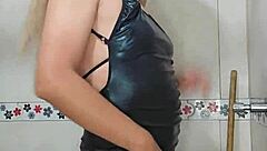 transsexual in bathroom, touching so good