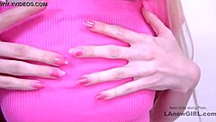 Skinny blonde beauty gets fucked at the casting with a dildo