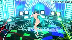Hatsune Miku in Night Fever Project Diva Nude Mod, Showing Full Nude Body with Big Tits and Ass